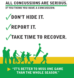poster says all concussions are serious 
