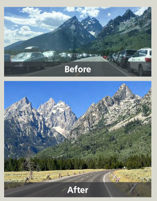 roadway before and after photos