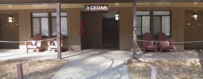 building with sign that says cedar