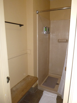 stall shower in small room