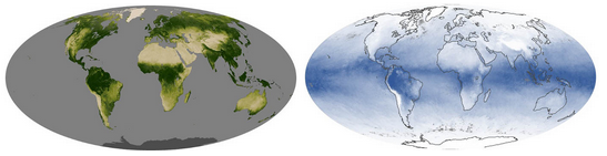 2 maps of planet earth