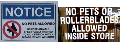 2 signs say no pets allowed