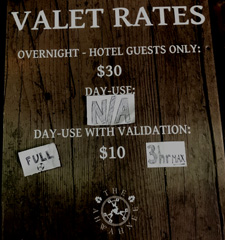 sign with valet rates