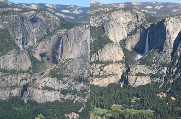 2 views of waterfall