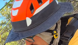 wide brim on outside of helmet