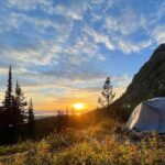 tents and sunrise