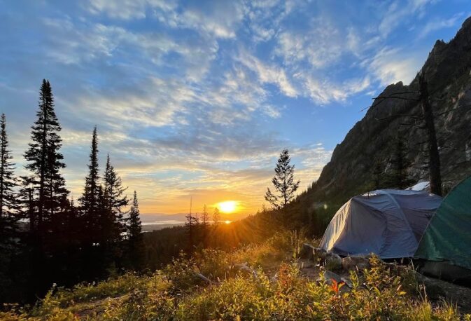 tents and sunrise