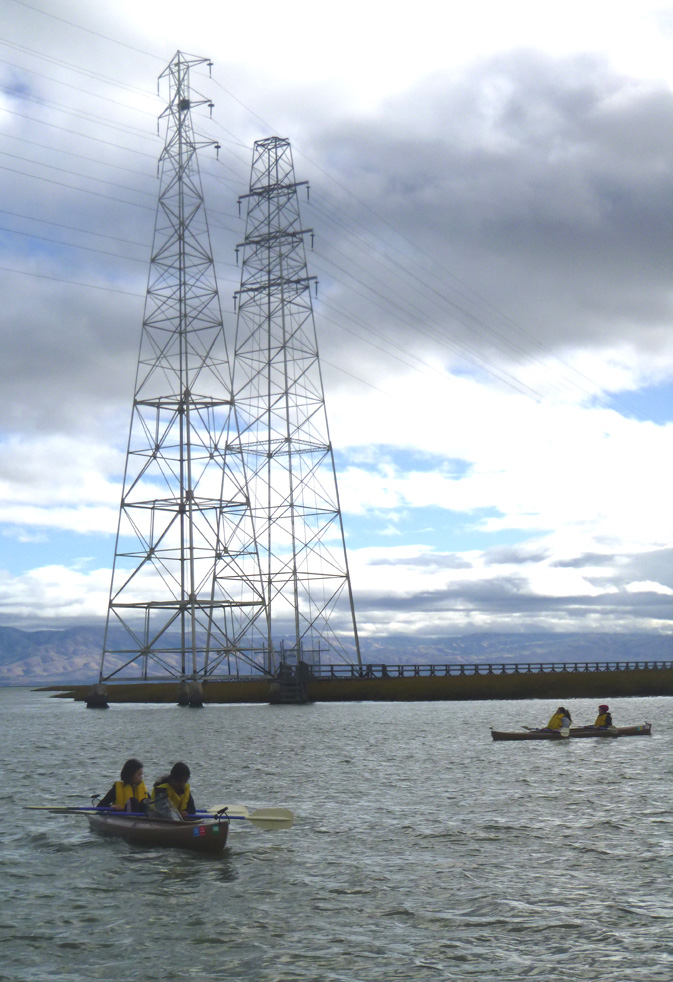 kayakers and power lines