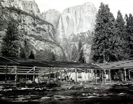 framed building under construction