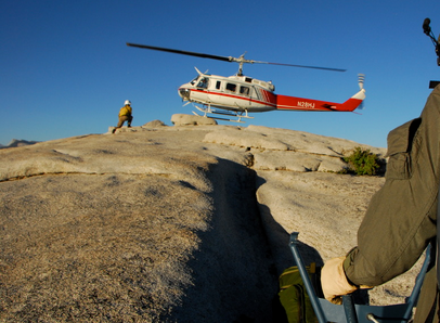 helicopter at top of Half Dome