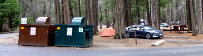 campsite and dumpsters