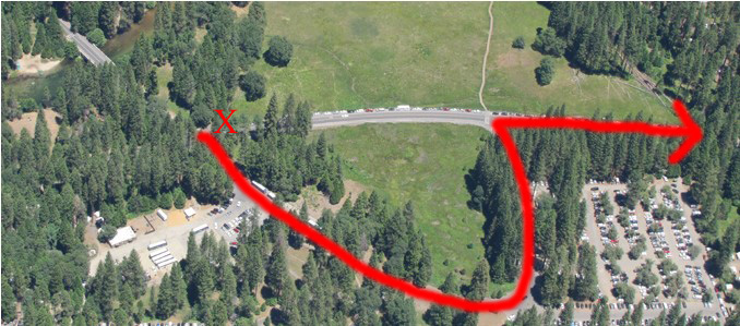 road with red arrow drawn on it