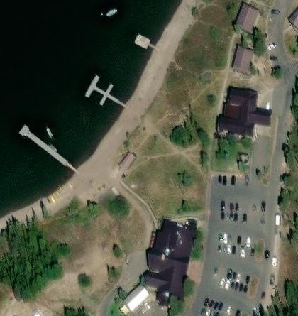 aerial photo of marina