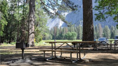 picnic table with grill