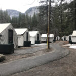 row of tent cabins