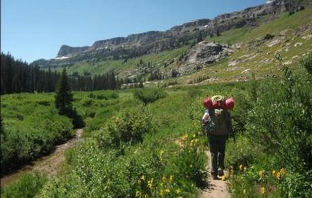 backpacker on trail