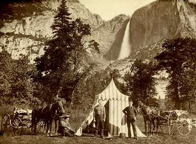 Yosemite tent in meadow