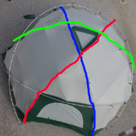tent with lines to indicate poles