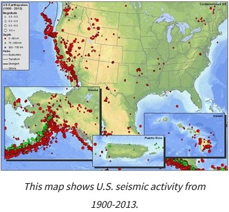 earthquakes map