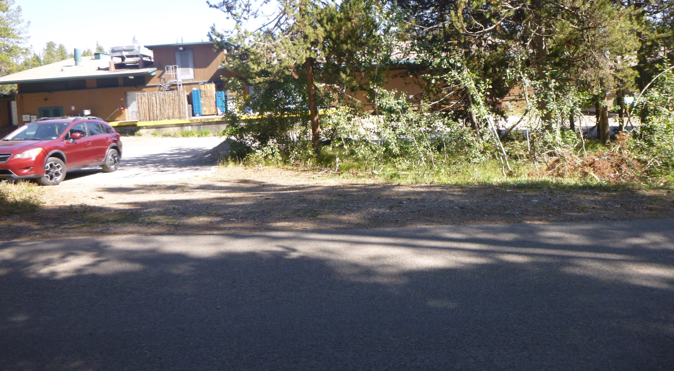 view from campsite of loading dock