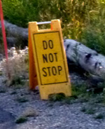 sign says do not stop