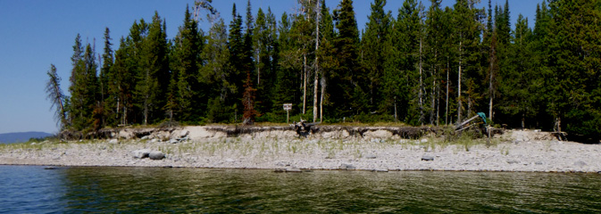 campsite as seen from lake