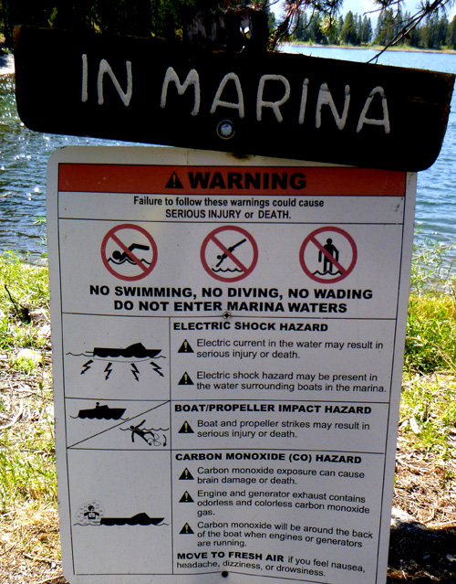 sign says do not enter marina waters