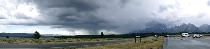 clouds with rainfall in one section