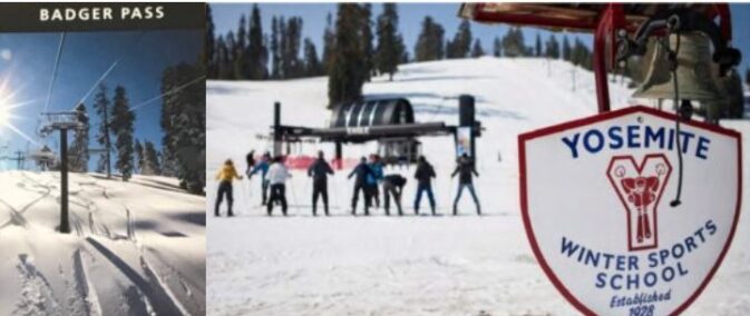 badger pass poster and sign says Yosemite Winter Sports school