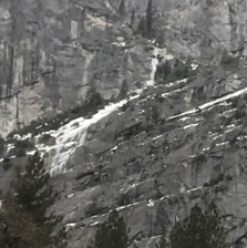 cascade along cliff face