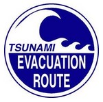 sign says tsunami evacuation route