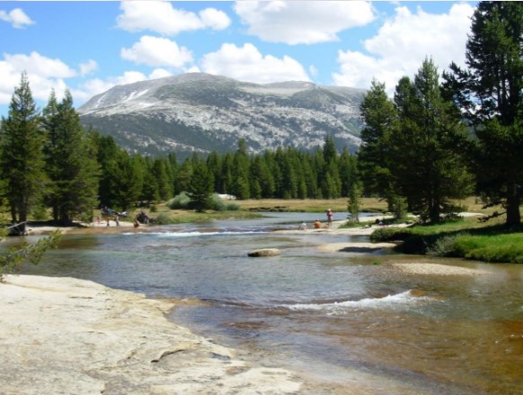 wide shallow part of river
