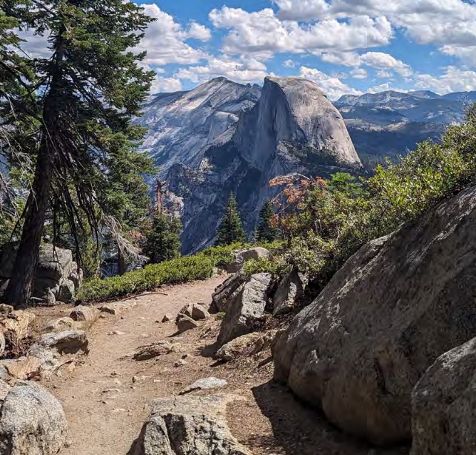 trail with Half Dome beyond