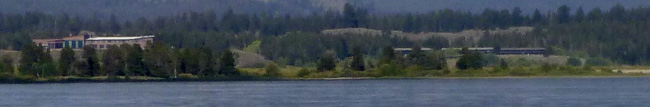 buildings and forest along shoreline