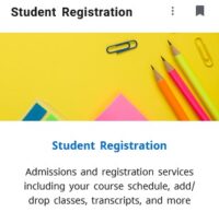 student registration card at my Portal