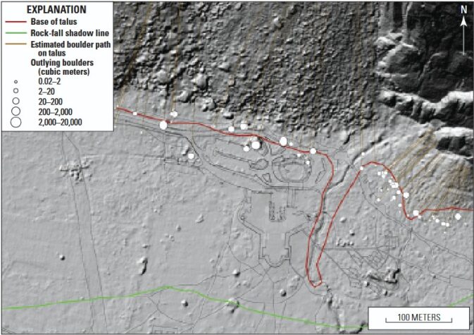 simple map showing huge boulders