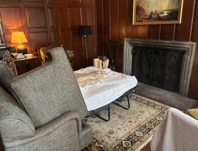 couch folded out into bed