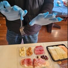 food prep gloves barely fitting on hands