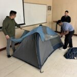 pitching a tent
