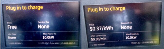 charging stations with 2 different costs