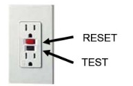 wall plug with test and reset labeled