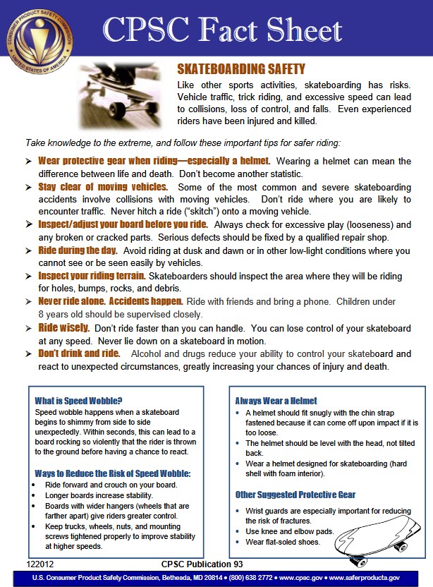 poster about skateboarding safety