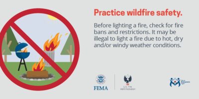 poster about practice wildfire safety