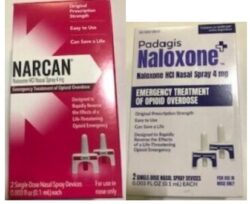 narcan and naloxone boxes