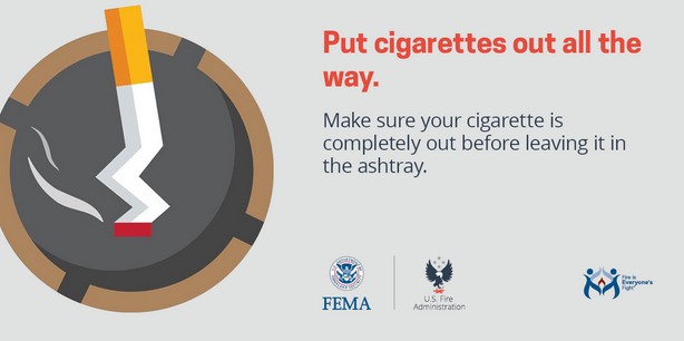 drawing says put cigarettes out all the way 