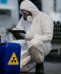 worker wearing many pieces of personal protective equipment
