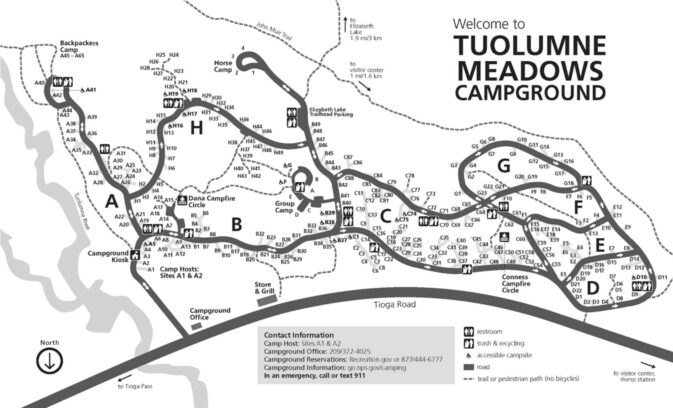 Tuolumne Meadows campground map