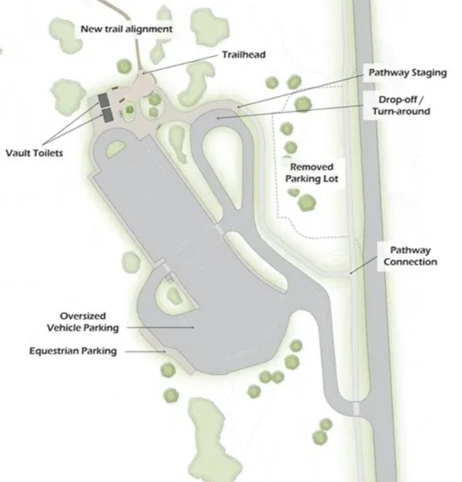 map showing parking lots new and old