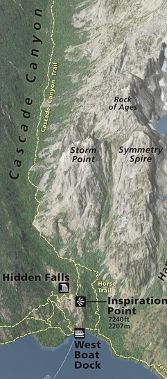 raised relief map of part of canyon and peaks