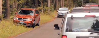 car parked in no parking zone
